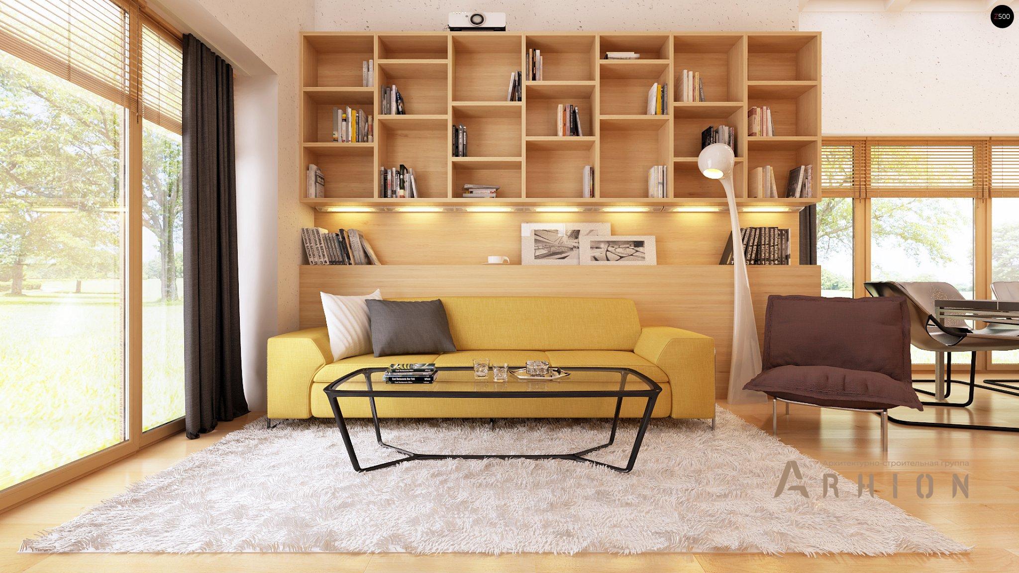 6. Проект одноэтажного дома в современном стиле с четырехскатной, Z200 BG, площадью - 154 кв c терассой, эркером